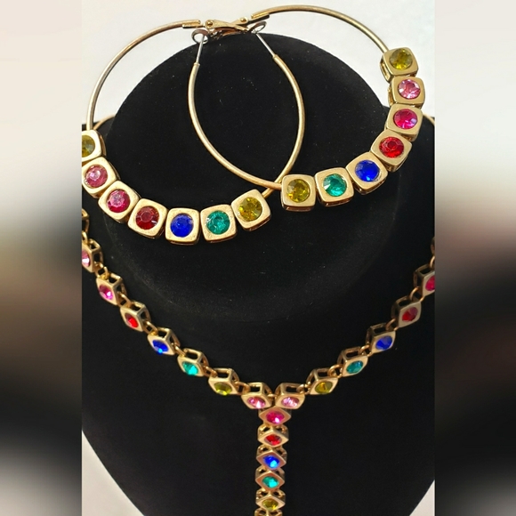 Carol Dauplaise Gold Tone Multicolor Stones Jewelry Set - Picture 3 of 11